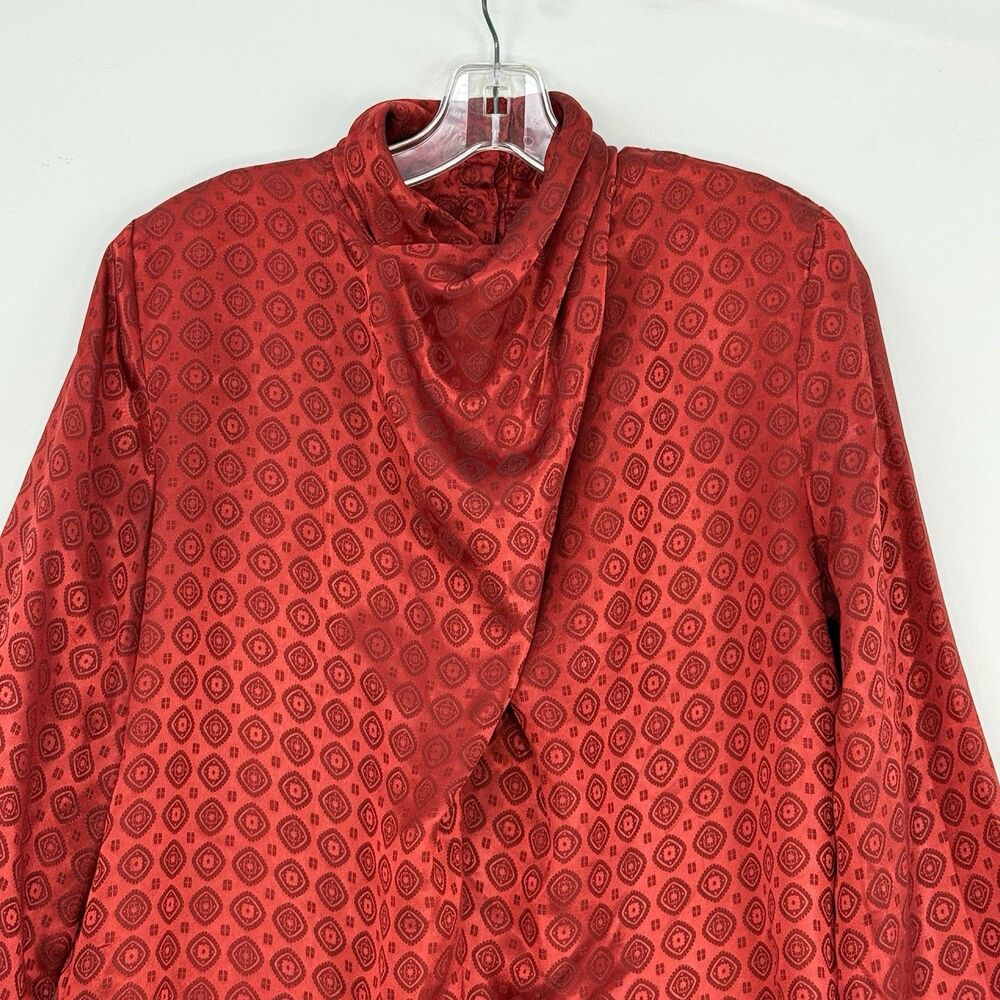 Vintage La Chine Classic by Galinda Wang Women’s Red Blouse Size 6 - Picture 4 of 16
